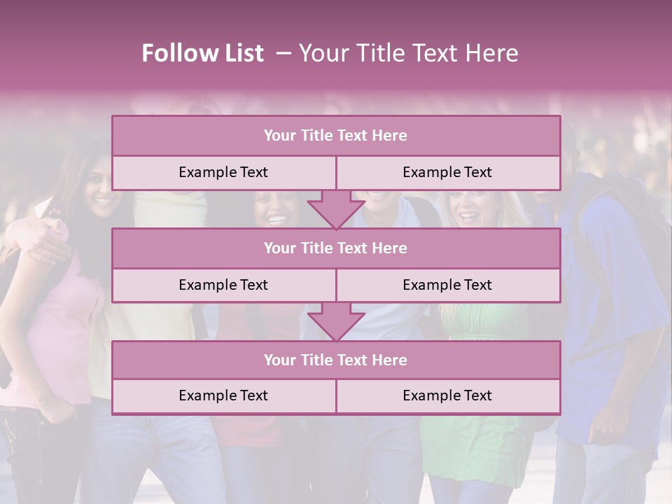 Group Of Six Young Firneds Having Fun Outside PowerPoint Template