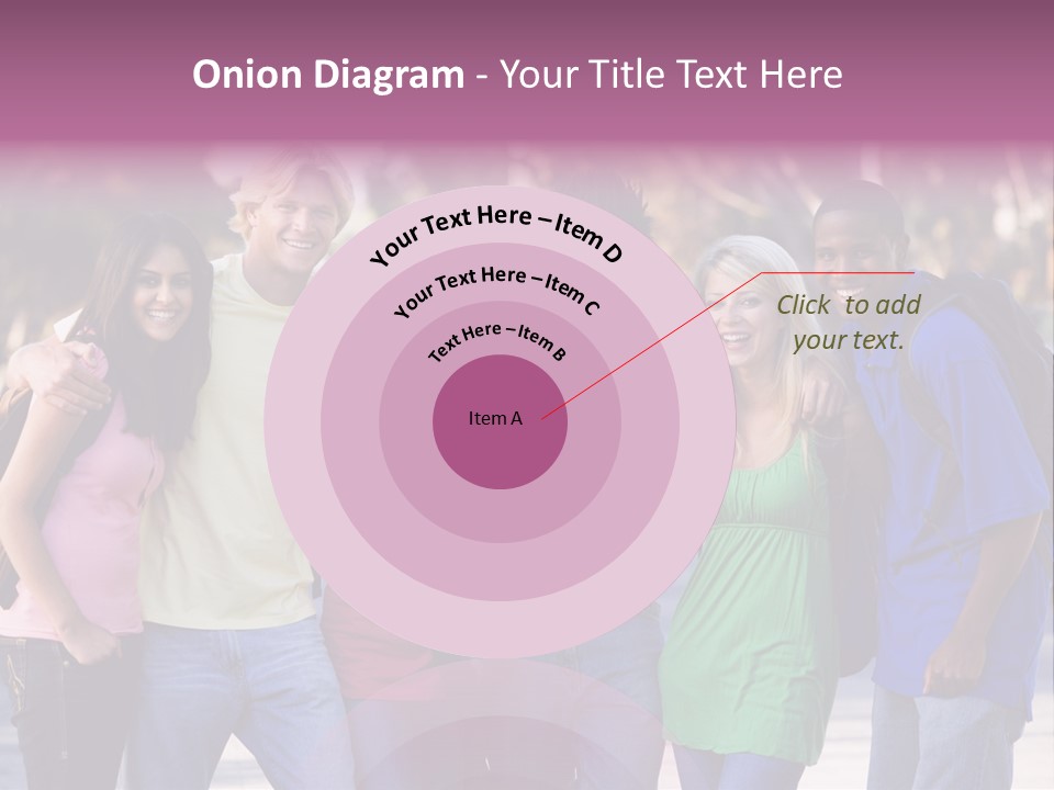 Group Of Six Young Firneds Having Fun Outside PowerPoint Template