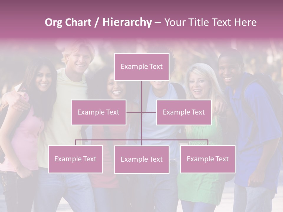 Group Of Six Young Firneds Having Fun Outside PowerPoint Template