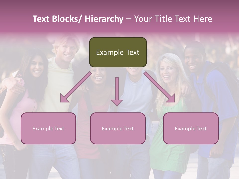 Group Of Six Young Firneds Having Fun Outside PowerPoint Template