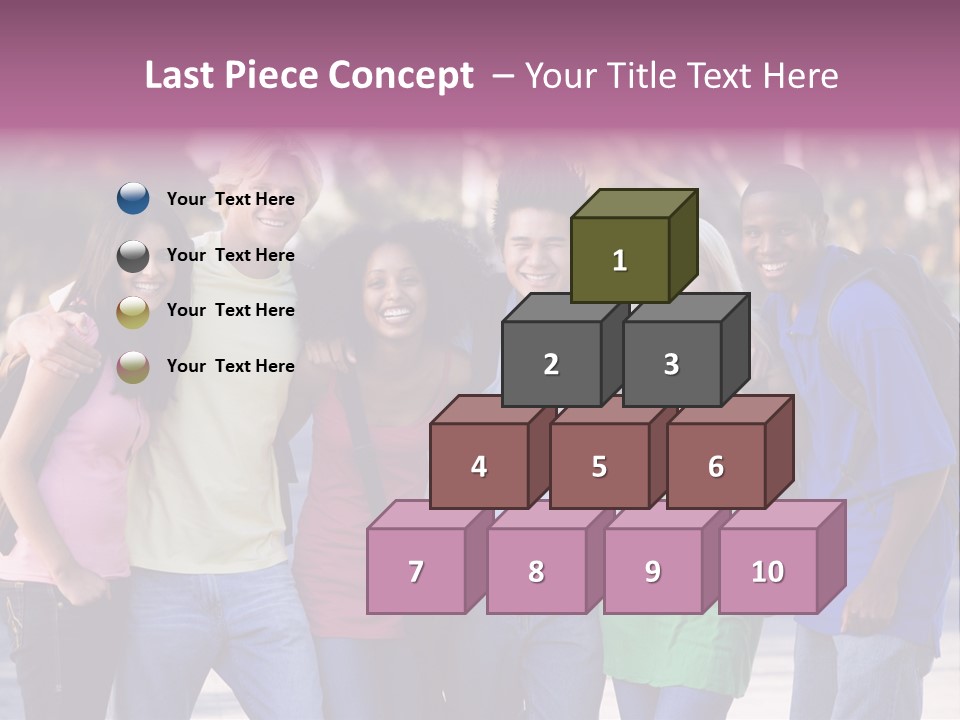 Group Of Six Young Firneds Having Fun Outside PowerPoint Template