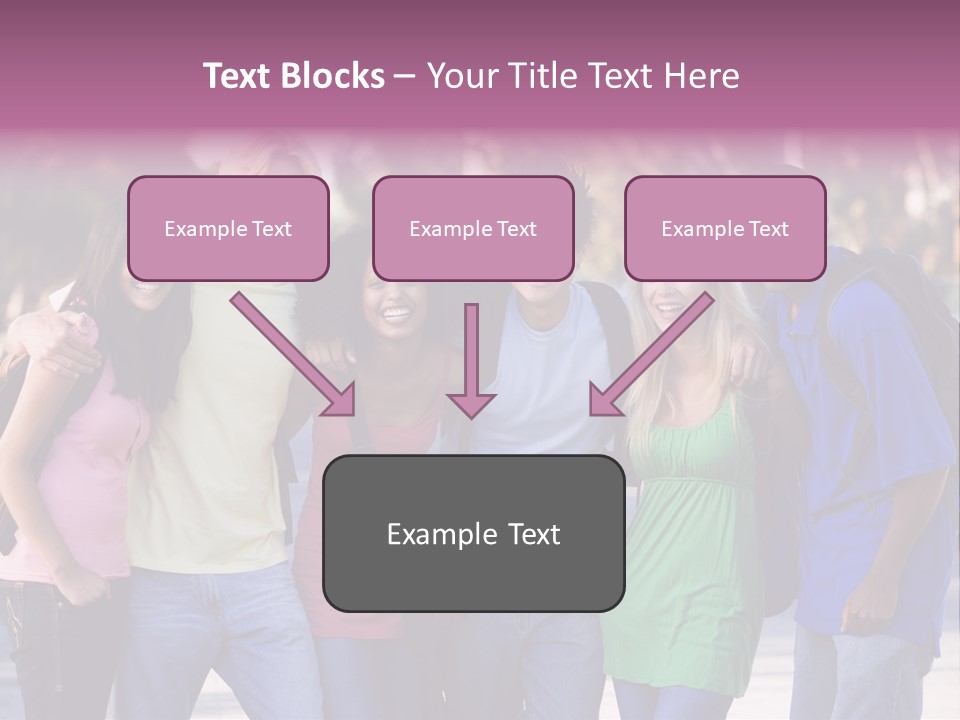 Group Of Six Young Firneds Having Fun Outside PowerPoint Template