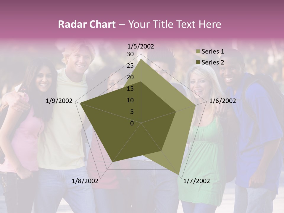 Group Of Six Young Firneds Having Fun Outside PowerPoint Template