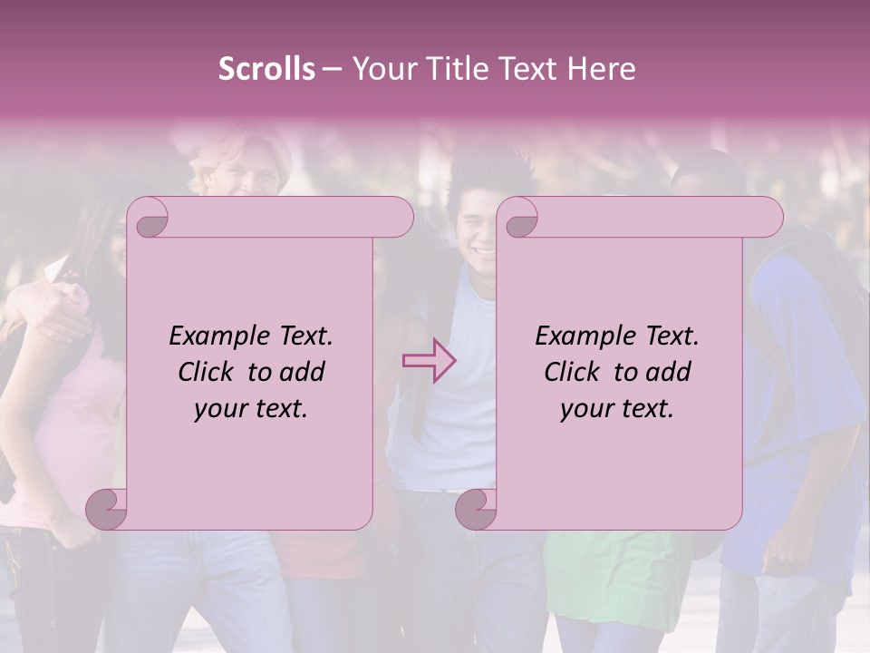 Group Of Six Young Firneds Having Fun Outside PowerPoint Template