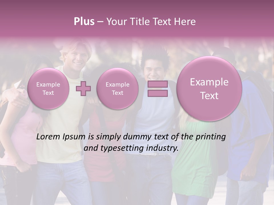 Group Of Six Young Firneds Having Fun Outside PowerPoint Template