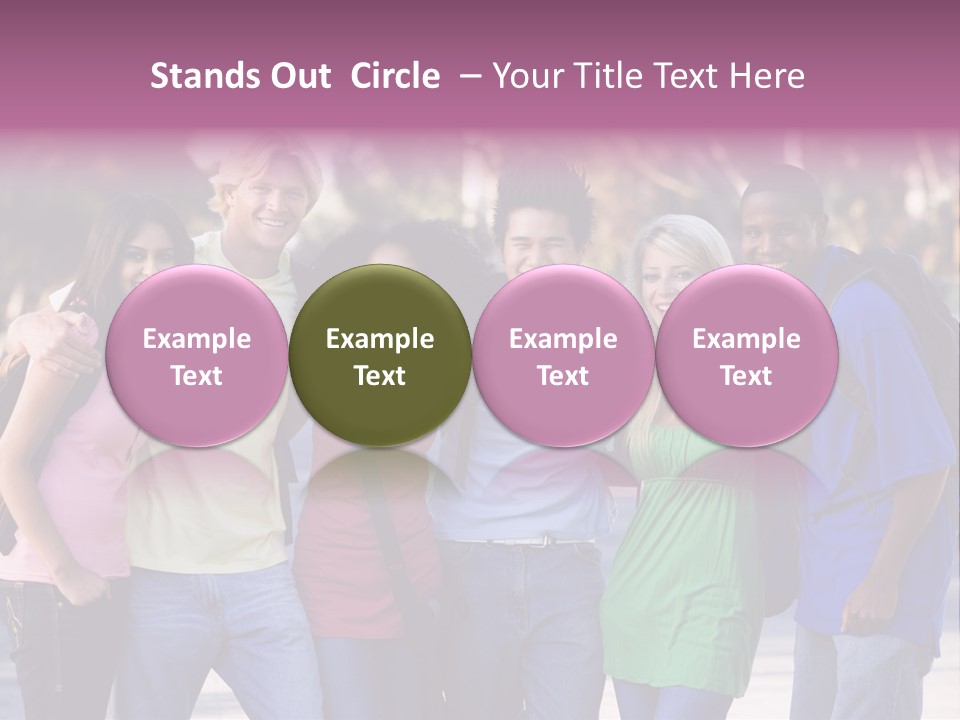 Group Of Six Young Firneds Having Fun Outside PowerPoint Template