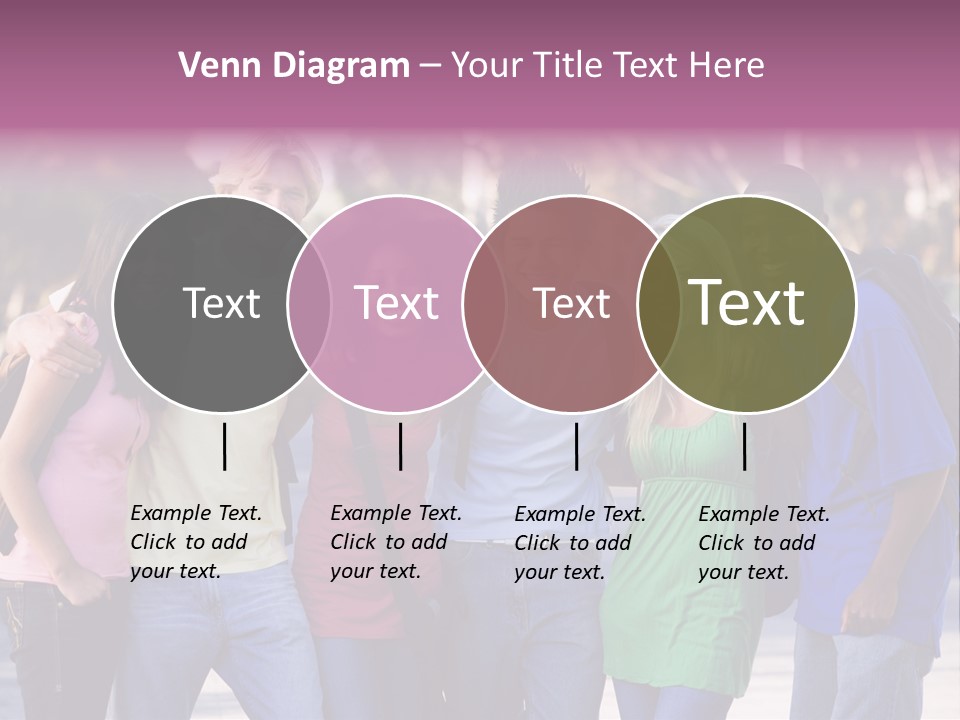Group Of Six Young Firneds Having Fun Outside PowerPoint Template