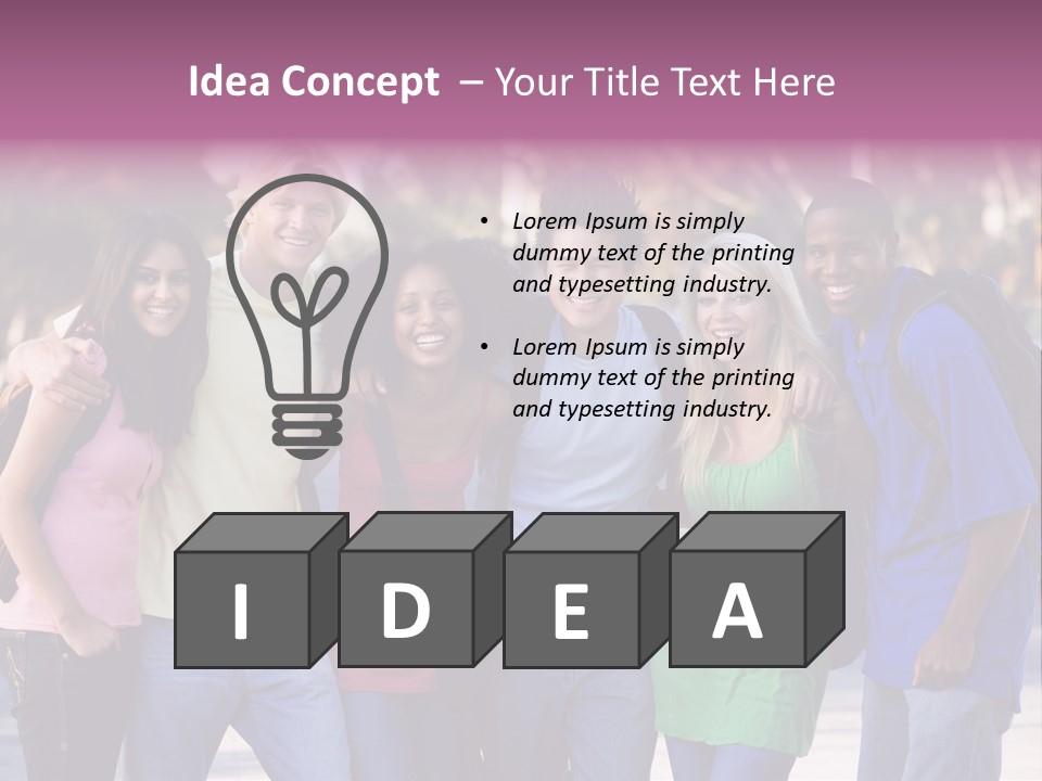 Group Of Six Young Firneds Having Fun Outside PowerPoint Template