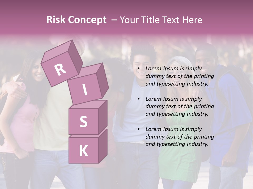 Group Of Six Young Firneds Having Fun Outside PowerPoint Template