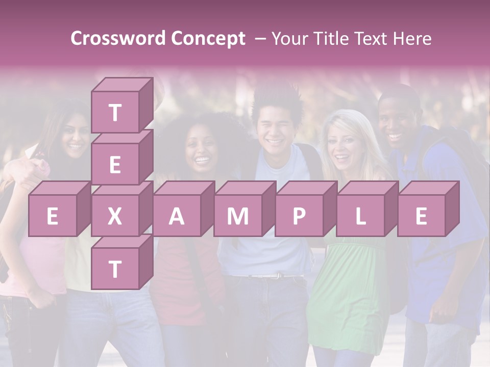Group Of Six Young Firneds Having Fun Outside PowerPoint Template