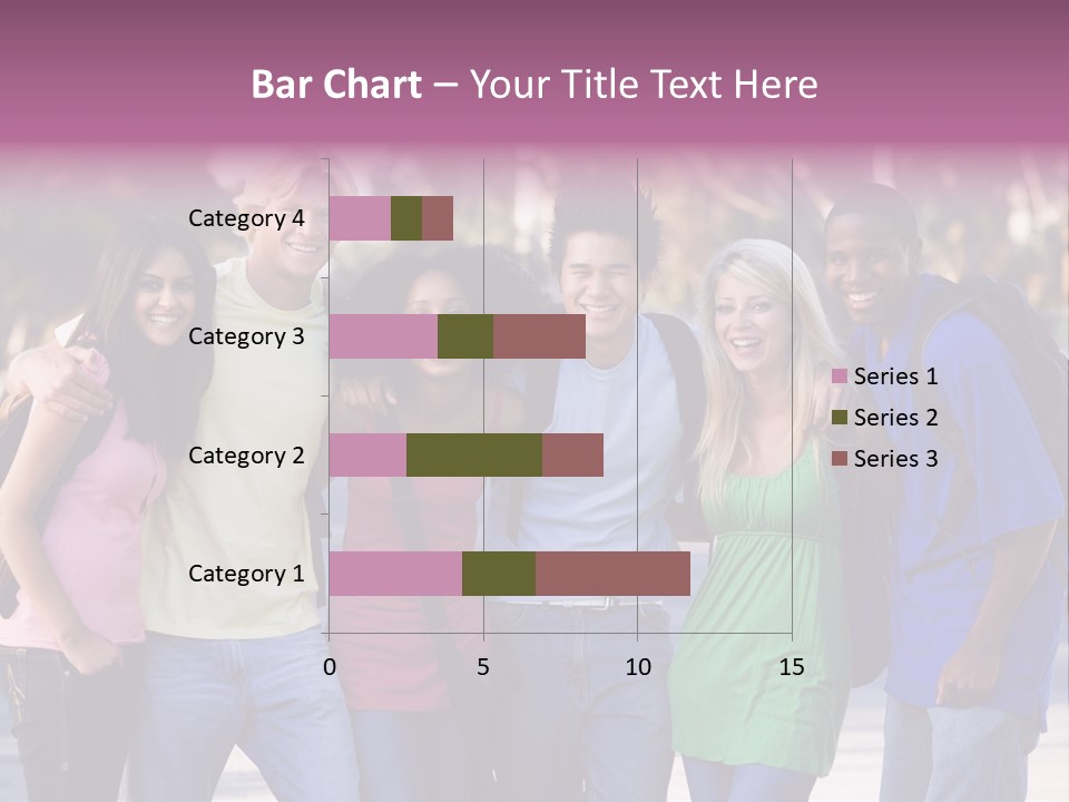 Group Of Six Young Firneds Having Fun Outside PowerPoint Template