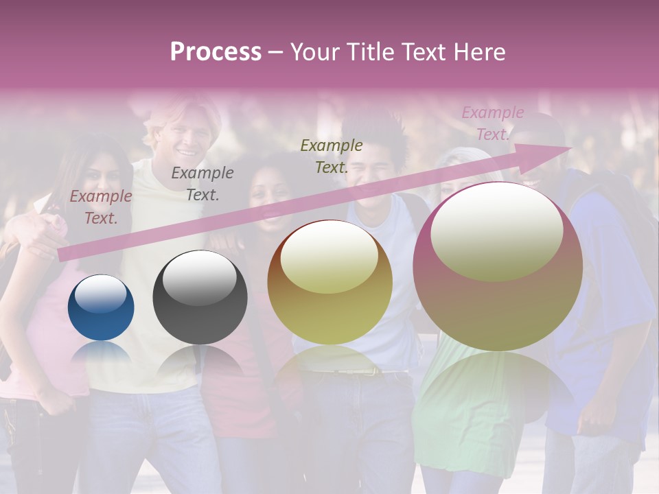 Group Of Six Young Firneds Having Fun Outside PowerPoint Template