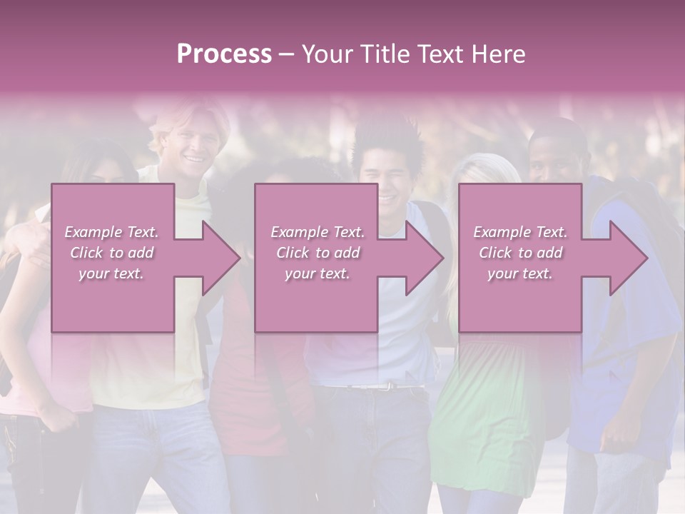 Group Of Six Young Firneds Having Fun Outside PowerPoint Template