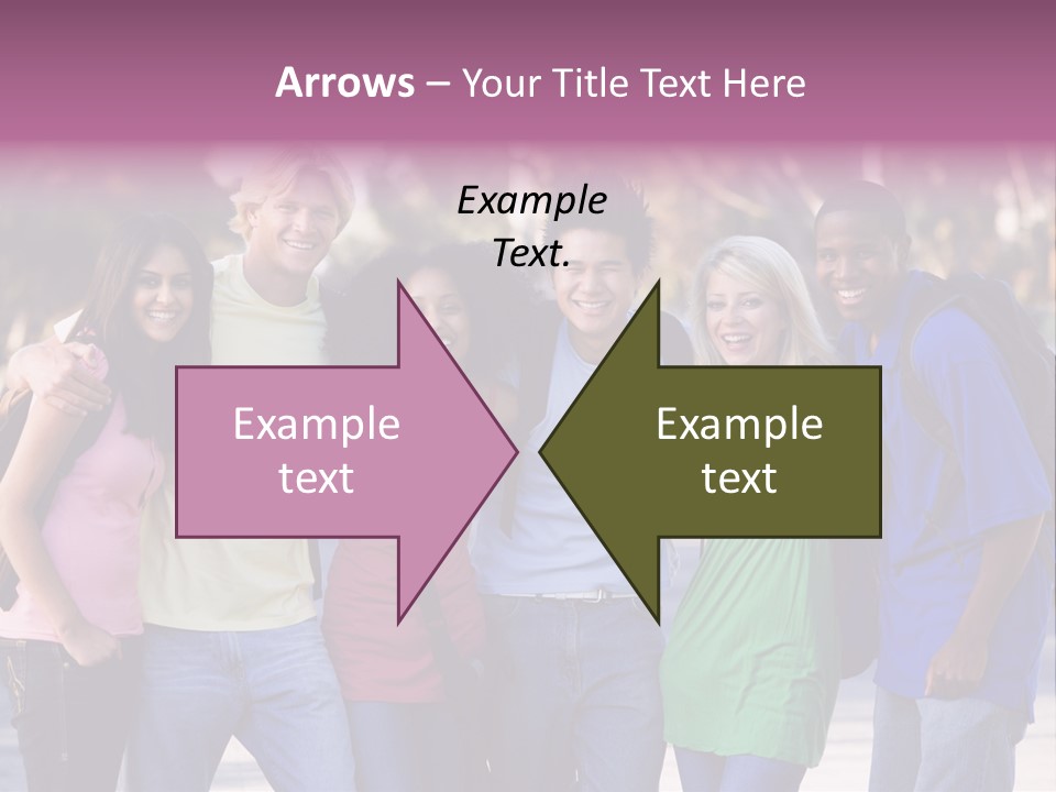 Group Of Six Young Firneds Having Fun Outside PowerPoint Template