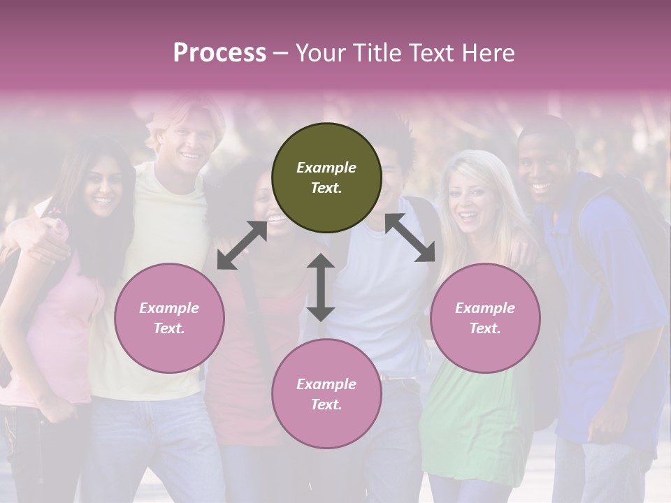 Group Of Six Young Firneds Having Fun Outside PowerPoint Template