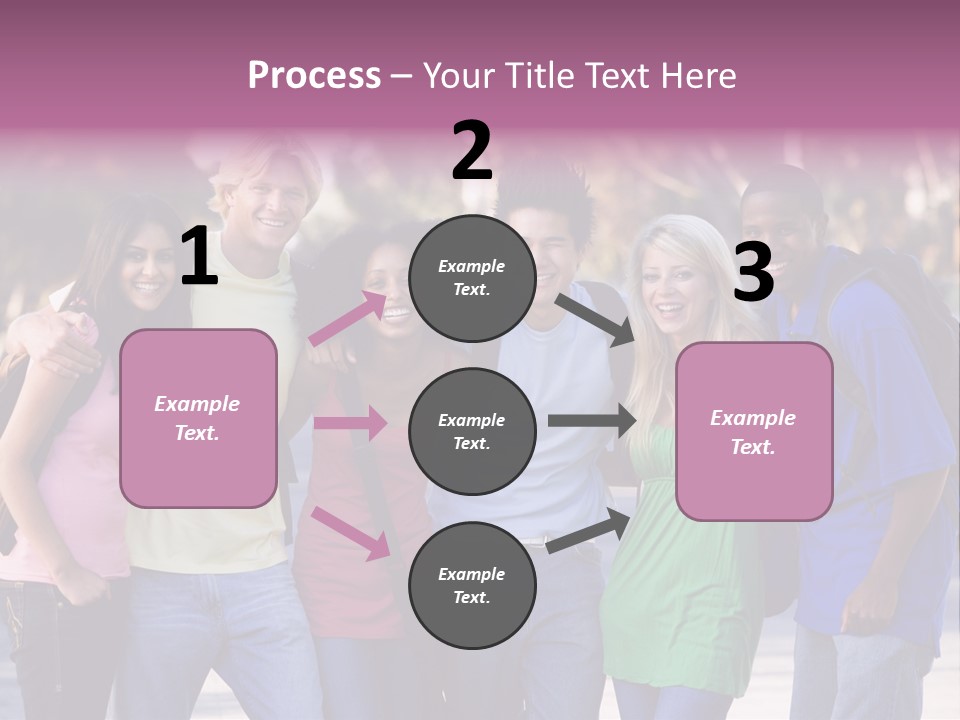 Group Of Six Young Firneds Having Fun Outside PowerPoint Template