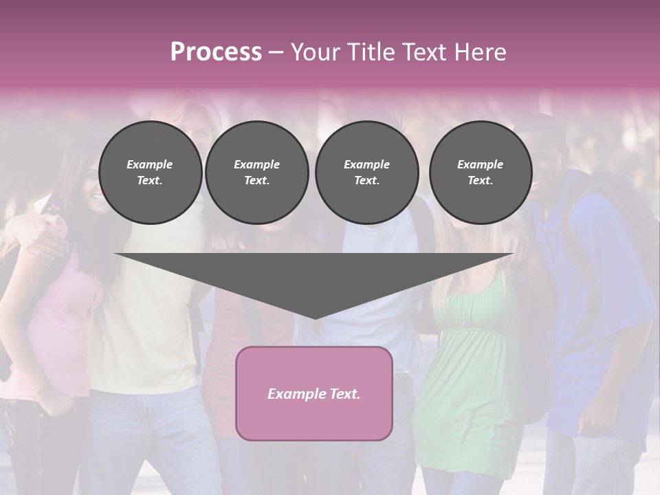 Group Of Six Young Firneds Having Fun Outside PowerPoint Template