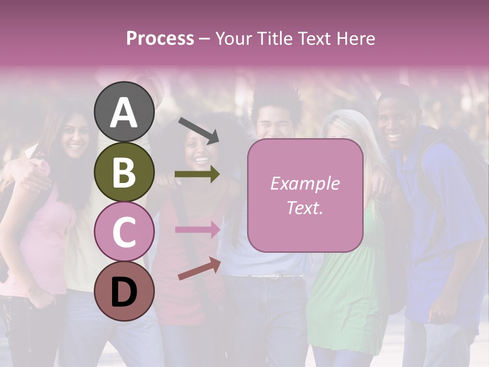 Group Of Six Young Firneds Having Fun Outside PowerPoint Template