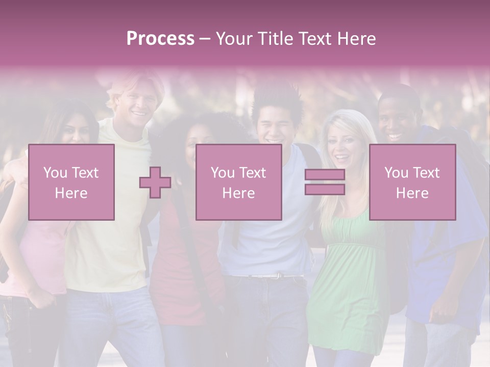 Group Of Six Young Firneds Having Fun Outside PowerPoint Template