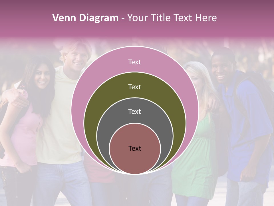 Group Of Six Young Firneds Having Fun Outside PowerPoint Template
