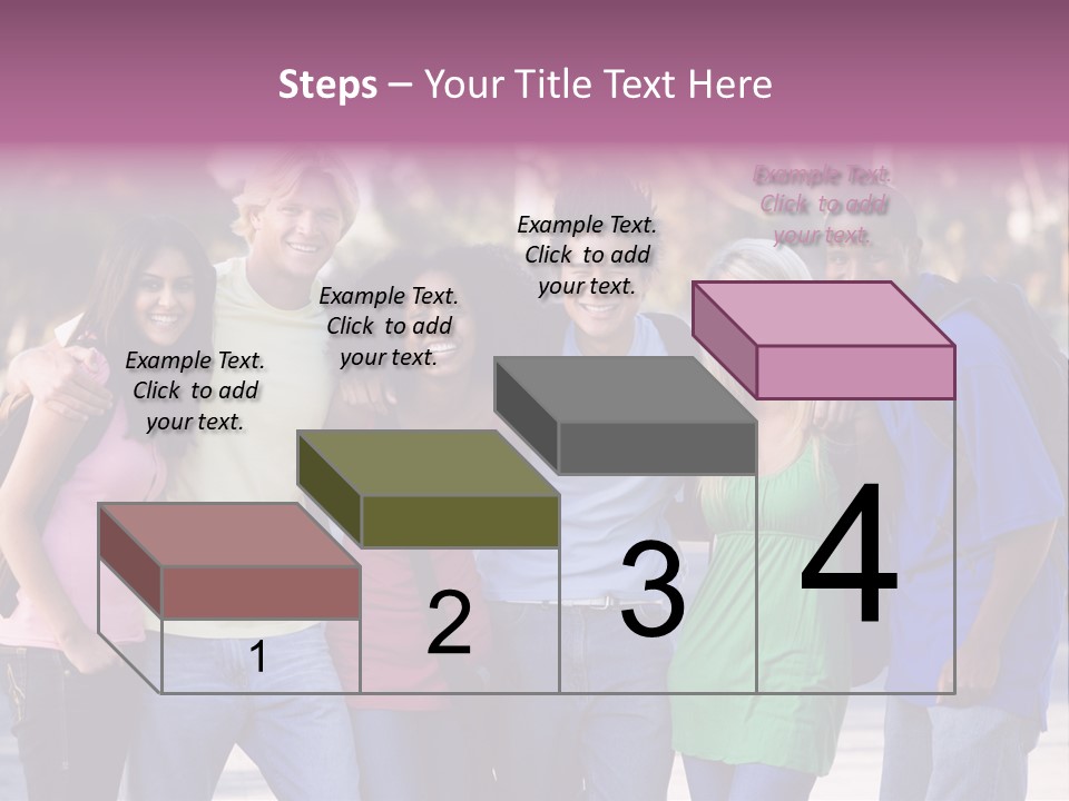 Group Of Six Young Firneds Having Fun Outside PowerPoint Template