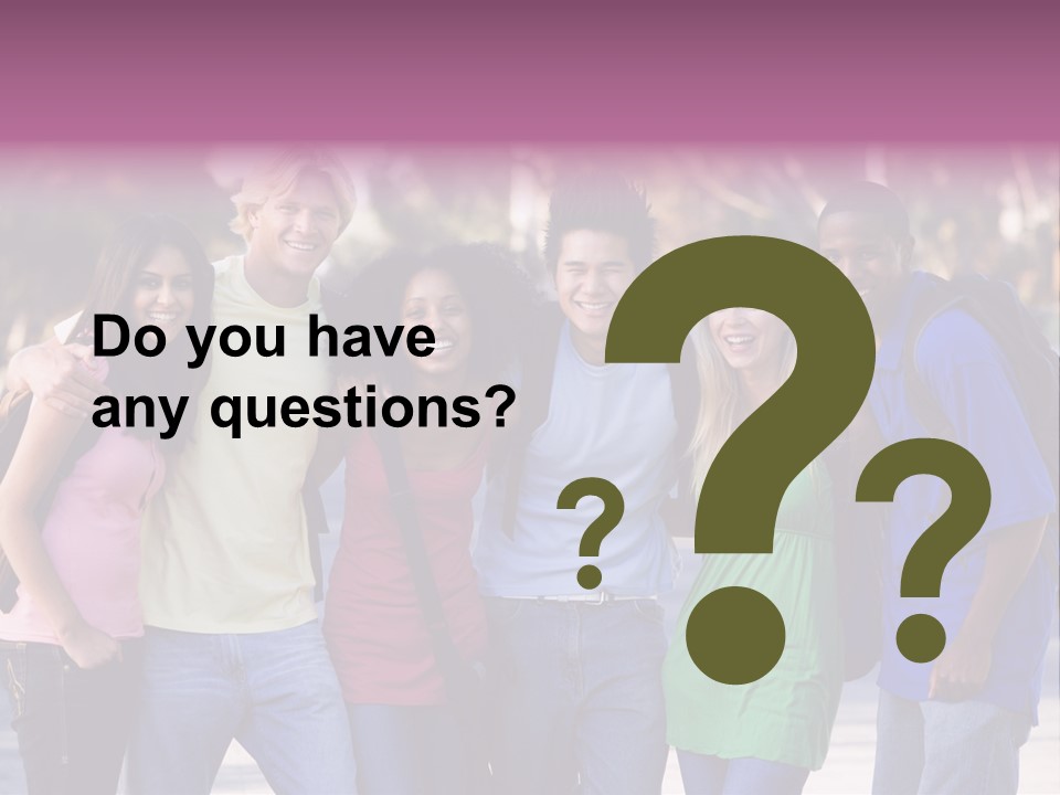 Group Of Six Young Firneds Having Fun Outside PowerPoint Template