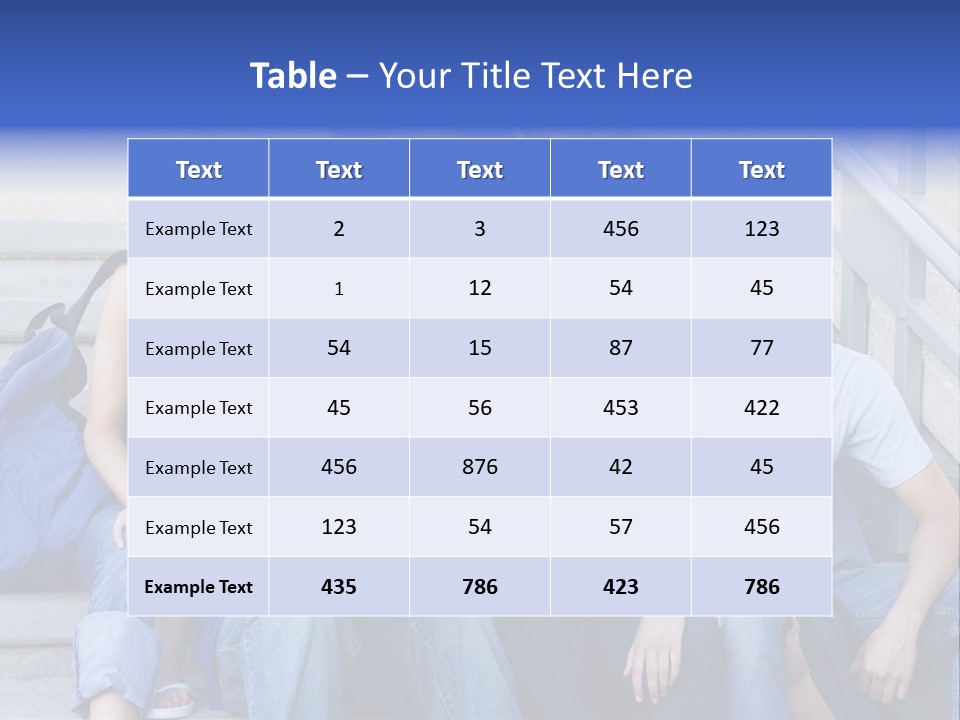 Group Of Six Students Outside Sitting On Steps PowerPoint Template