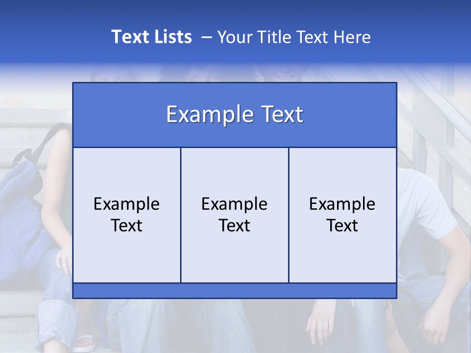 Group Of Six Students Outside Sitting On Steps PowerPoint Template