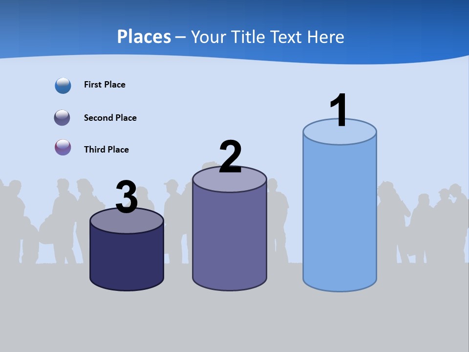 People In Line Silhouette PowerPoint Template