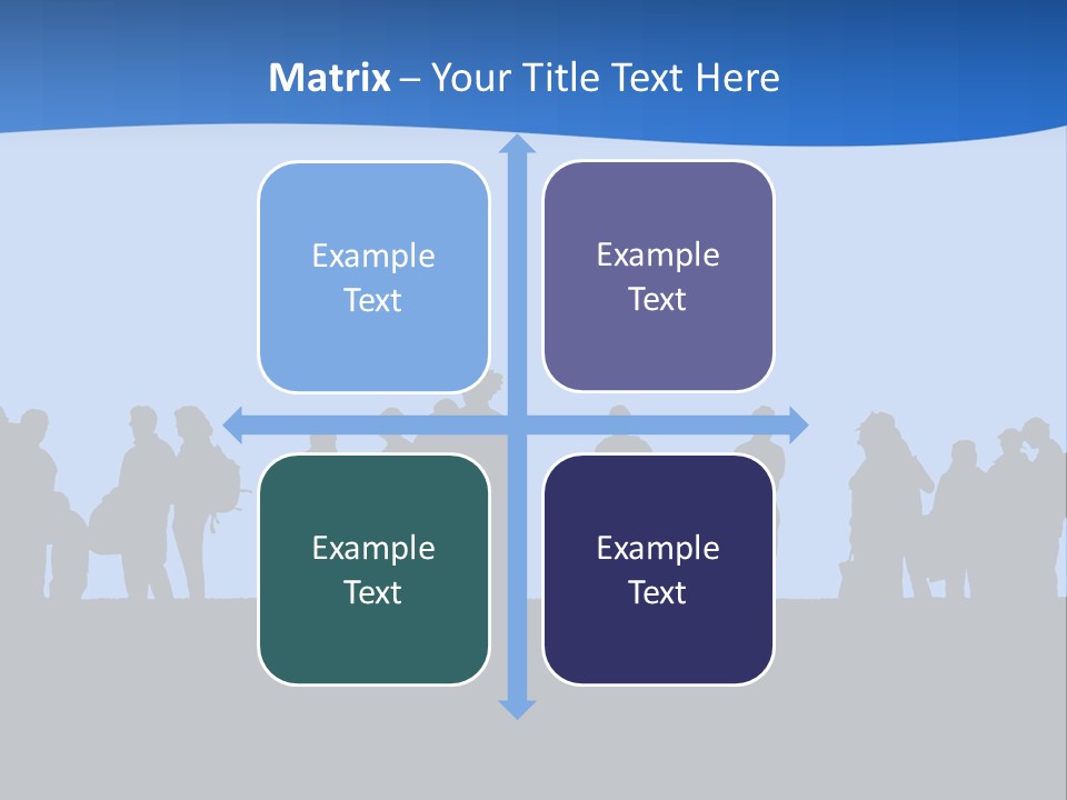 People In Line Silhouette PowerPoint Template