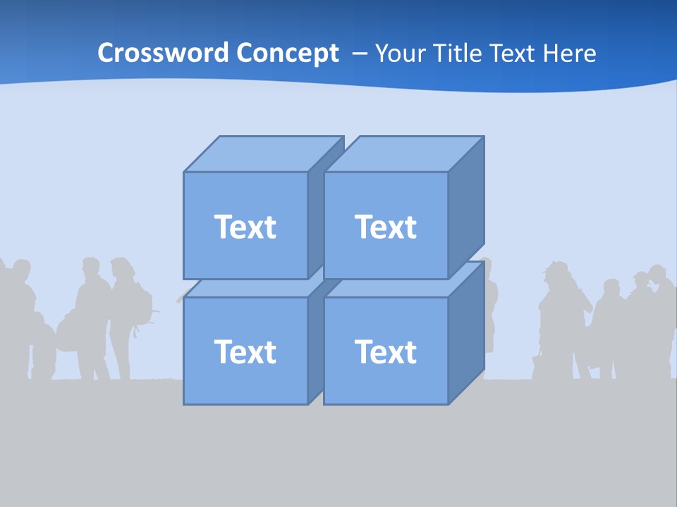 People In Line Silhouette PowerPoint Template