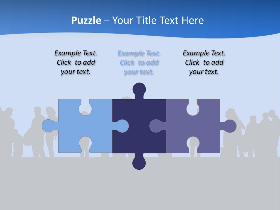 People In Line Silhouette PowerPoint Template