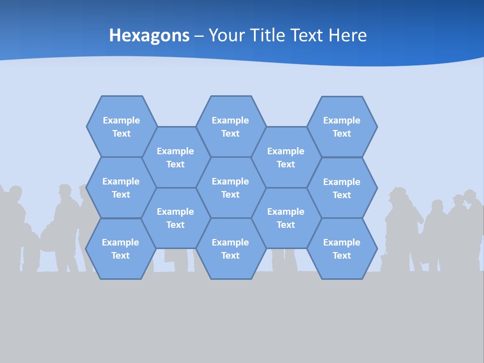 People In Line Silhouette PowerPoint Template