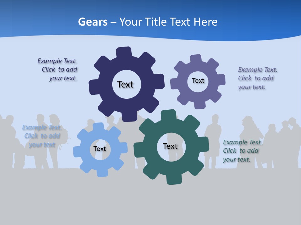 People In Line Silhouette PowerPoint Template