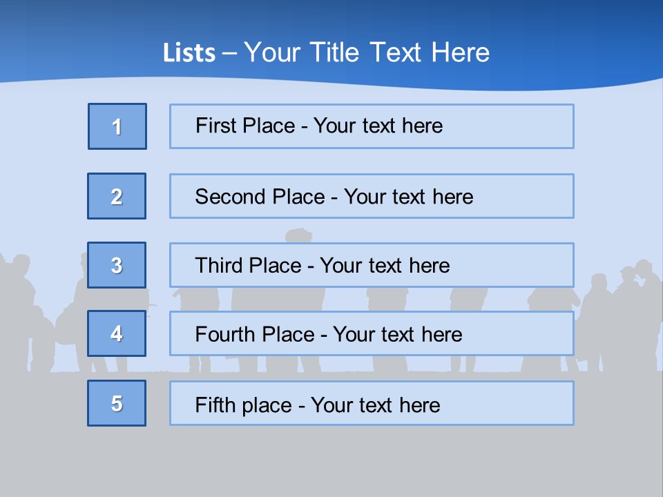 People In Line Silhouette PowerPoint Template