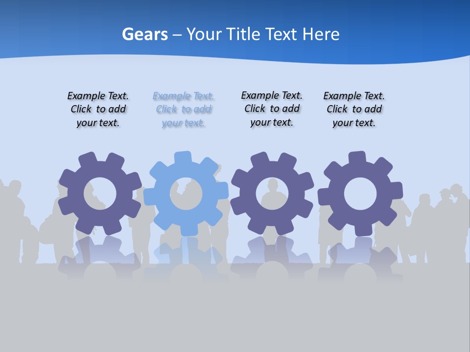 People In Line Silhouette PowerPoint Template