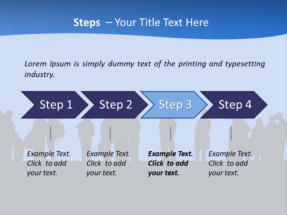 People In Line Silhouette PowerPoint Template