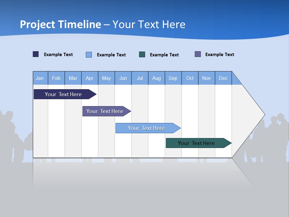 People In Line Silhouette PowerPoint Template