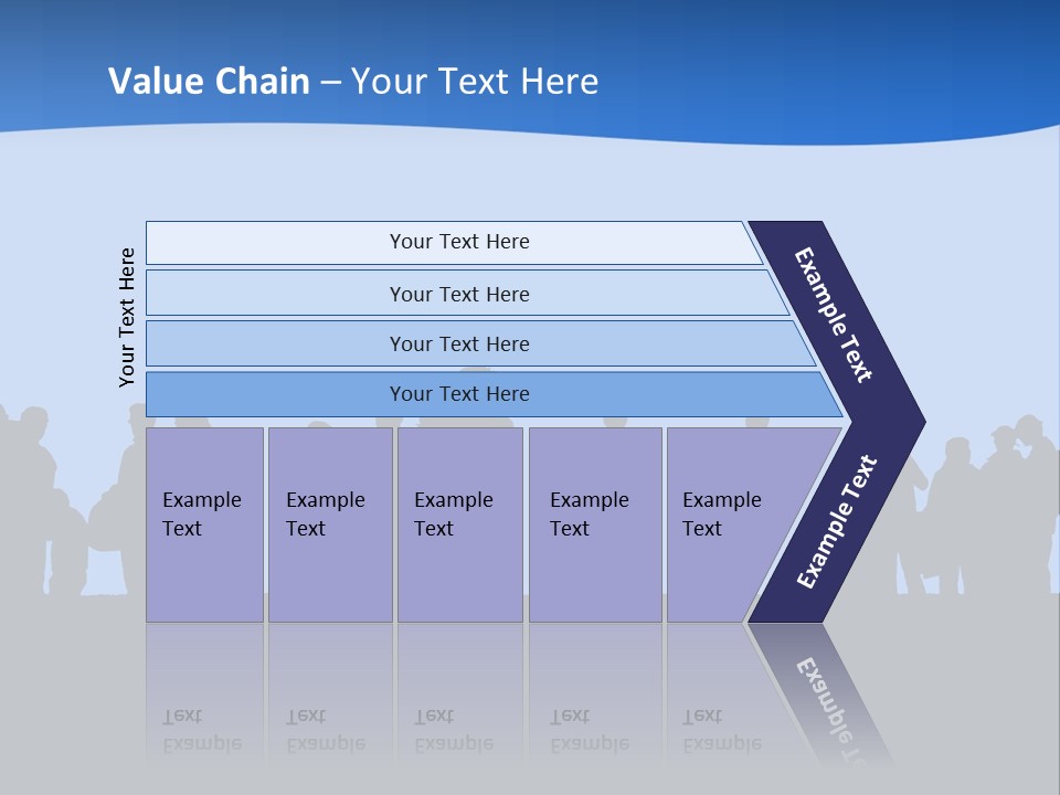 People In Line Silhouette PowerPoint Template