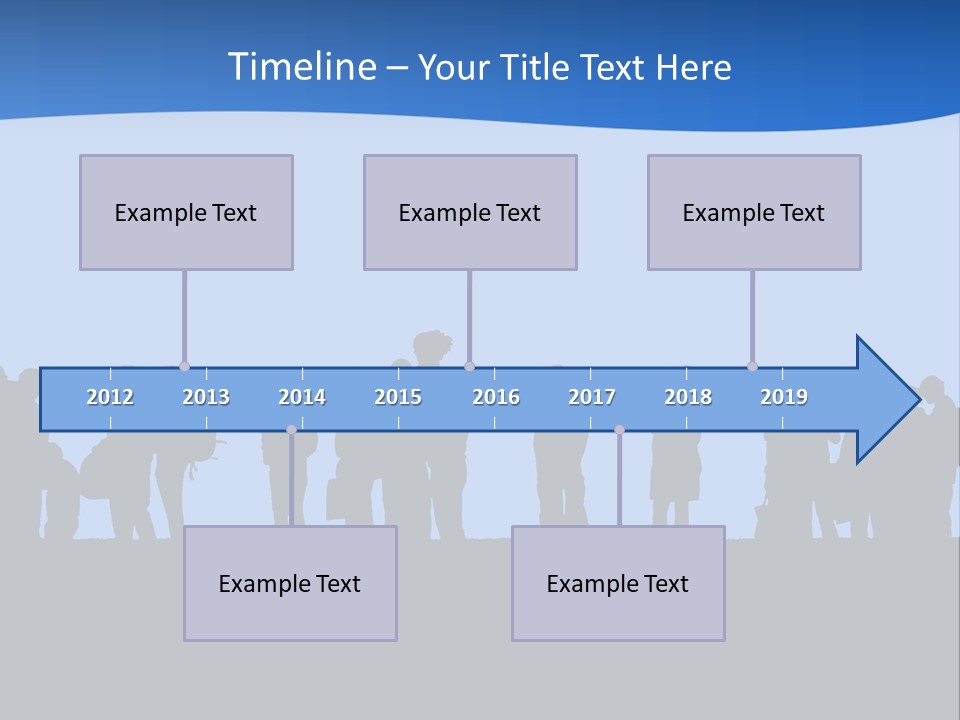 People In Line Silhouette PowerPoint Template