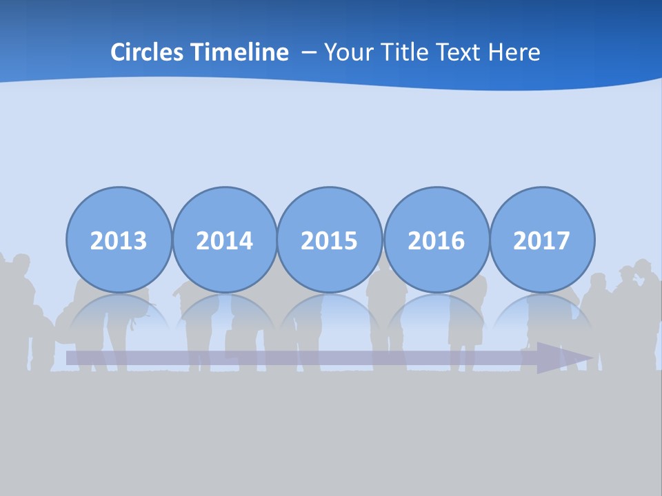 People In Line Silhouette PowerPoint Template