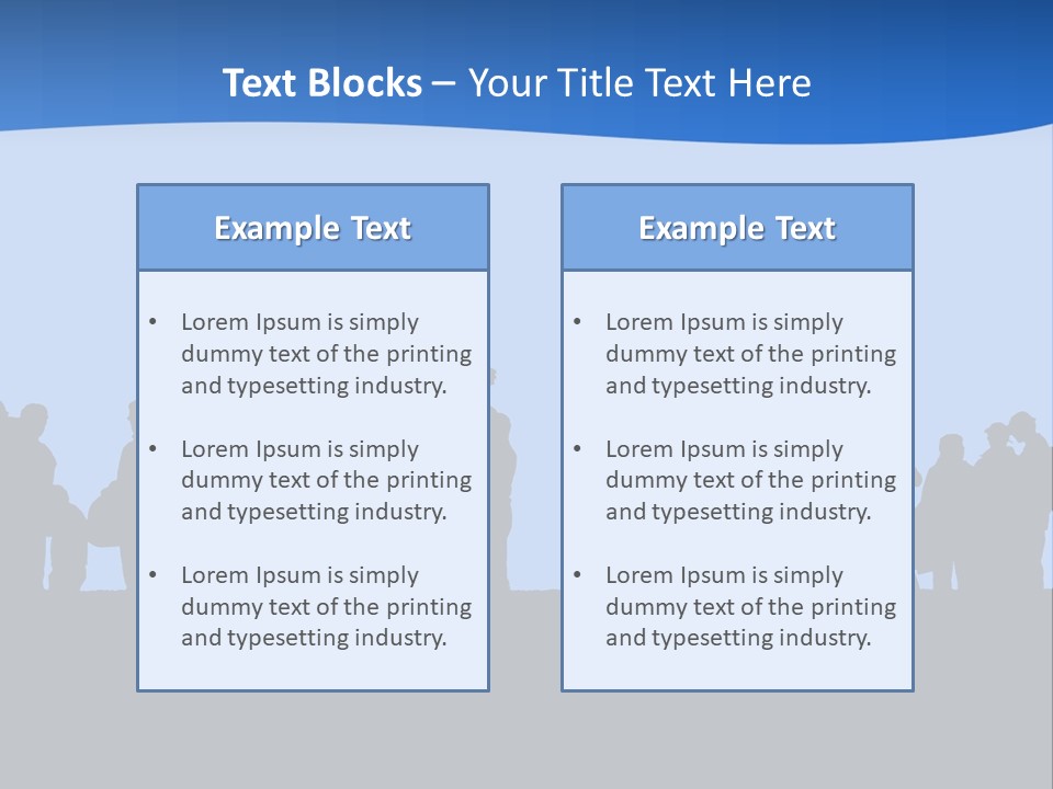 People In Line Silhouette PowerPoint Template