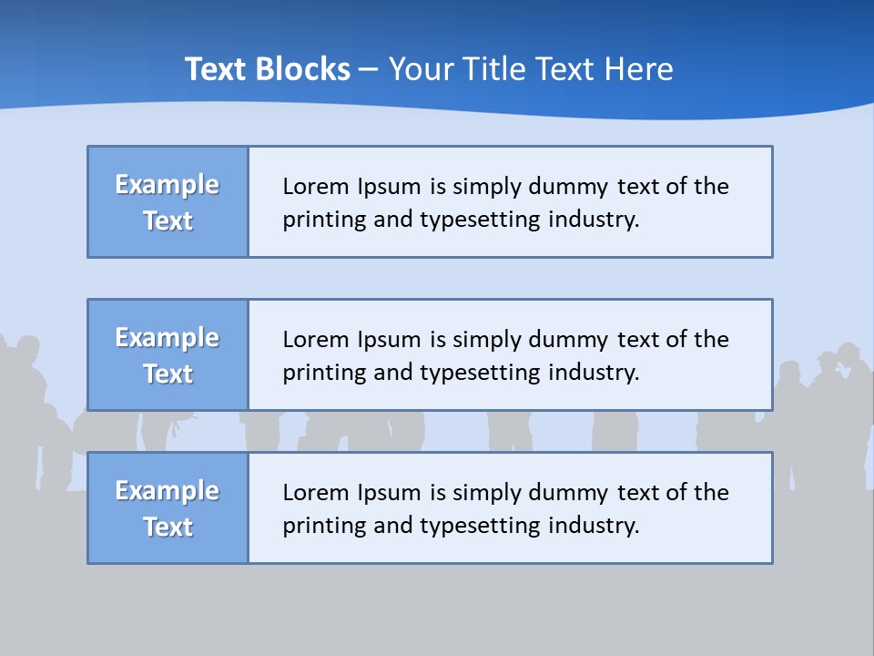 People In Line Silhouette PowerPoint Template
