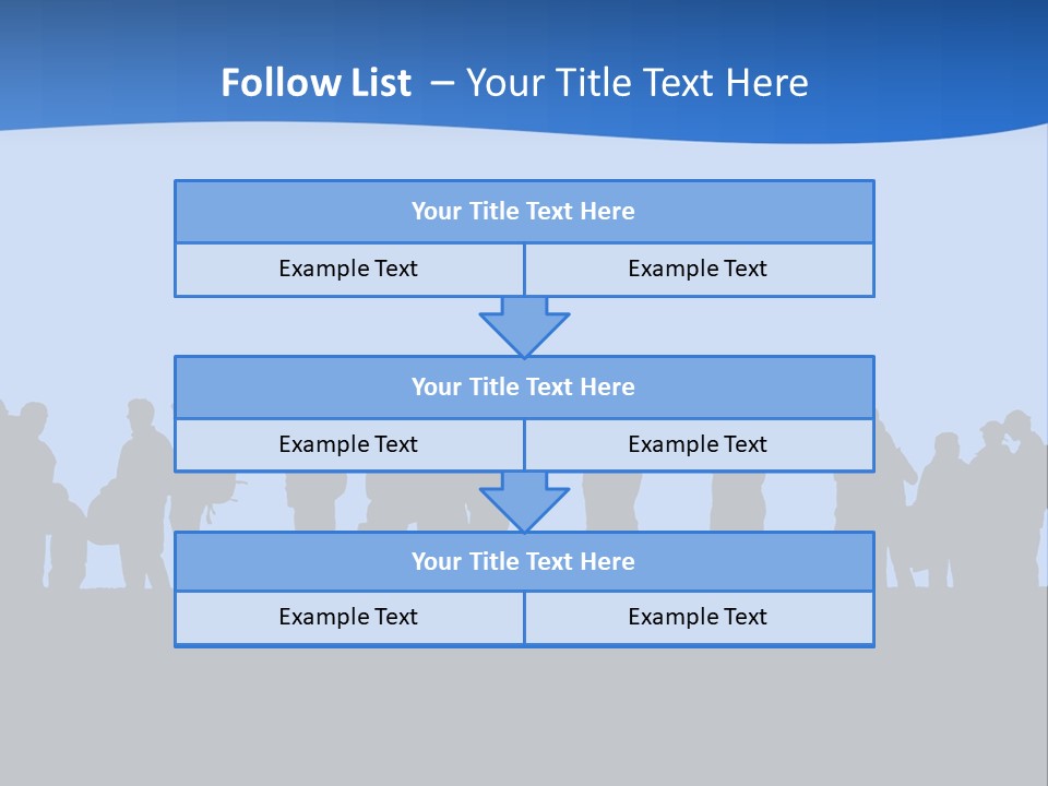 People In Line Silhouette PowerPoint Template