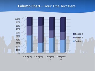 People In Line Silhouette PowerPoint Template