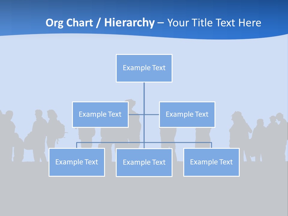 People In Line Silhouette PowerPoint Template