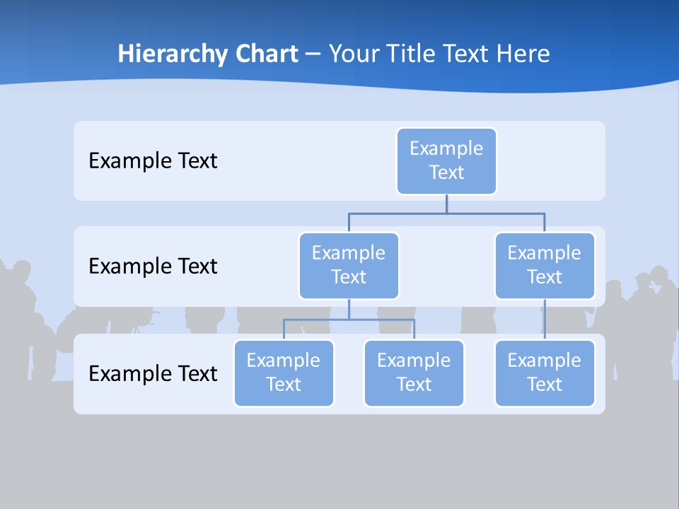 People In Line Silhouette PowerPoint Template