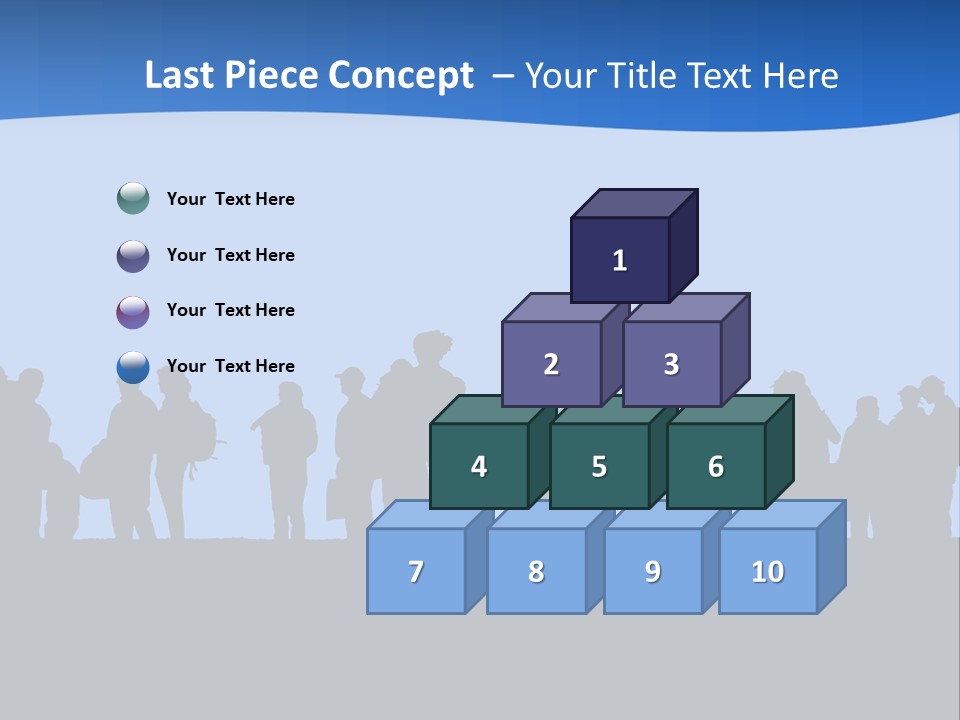 People In Line Silhouette PowerPoint Template