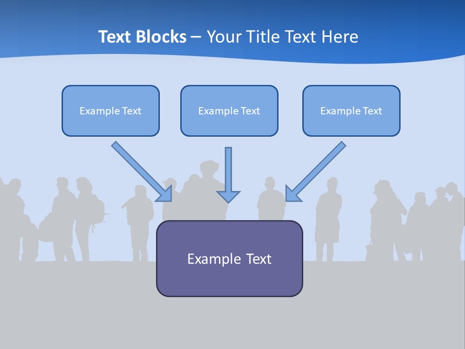 People In Line Silhouette PowerPoint Template