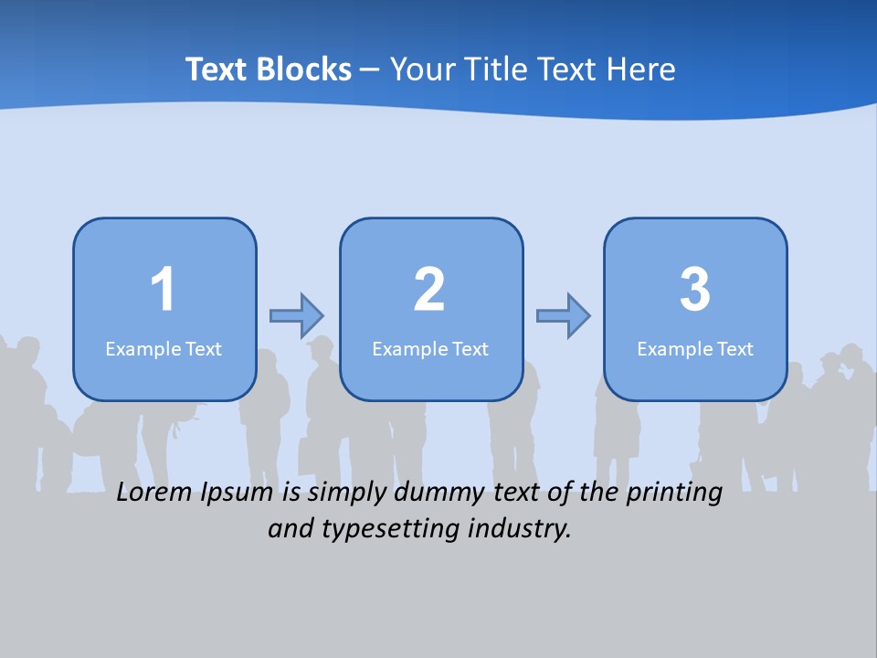 People In Line Silhouette PowerPoint Template